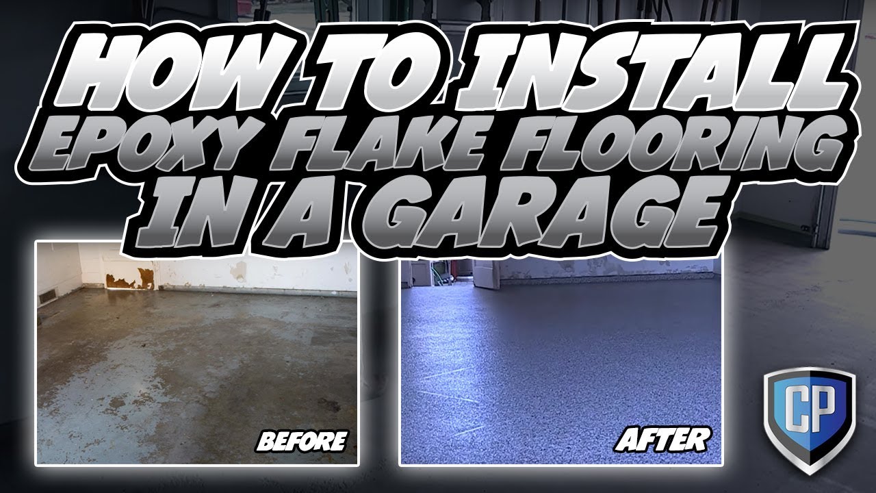 Garage epoxy flake flooring installed by The Concrete Protector.